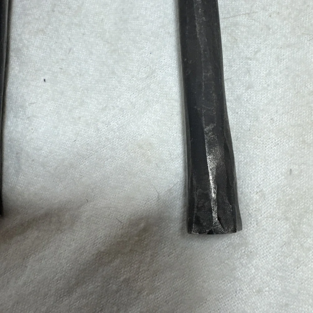 Raw Steel Forged Black Silverware Viking Medieval Hammered Salad Set 11.5